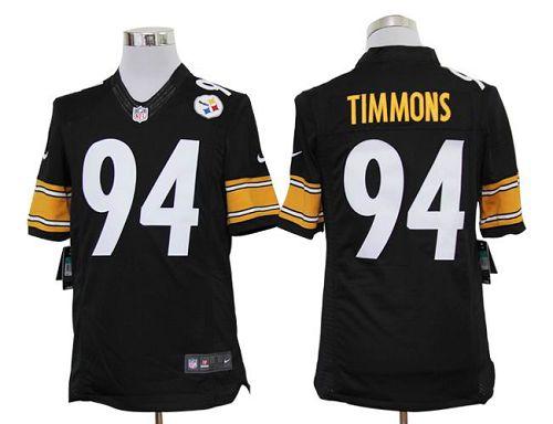  Steelers #94 Lawrence Timmons Black Team Color Men's Stitched NFL Limited Jersey