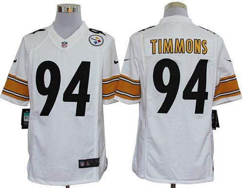  Steelers #94 Lawrence Timmons White Men's Stitched NFL Limited Jersey