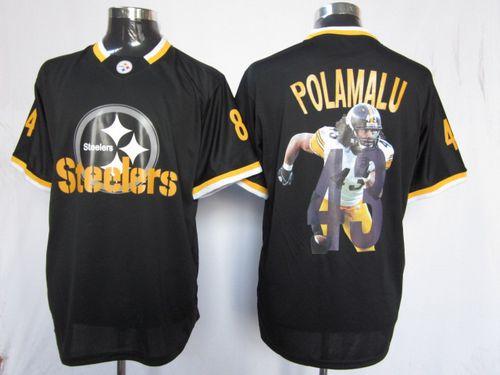  Steelers #43 Troy Polamalu Black Men's NFL Game All Star Fashion Jersey