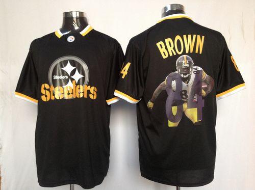  Steelers #84 Antonio Brown Black Men's NFL Game All Star Fashion Jersey
