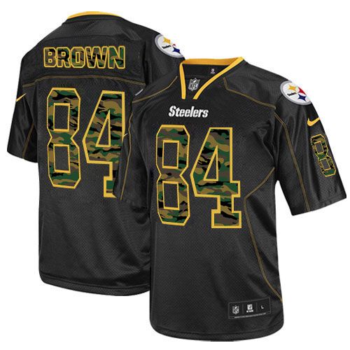  Steelers #84 Antonio Brown Black Men's Stitched NFL Elite Camo Fashion Jersey