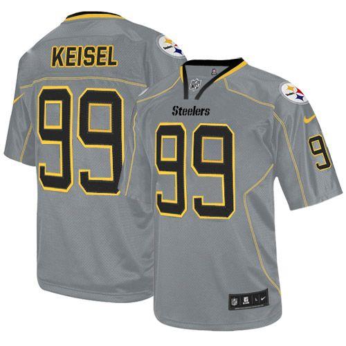  Steelers #99 Brett Keisel Lights Out Grey Men's Stitched NFL Elite Jersey