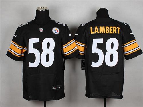  Steelers #58 Jack Lambert Black Team Color Men's Stitched NFL Elite Jersey