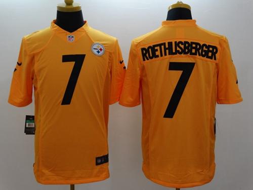 Steelers #7 Ben Roethlisberger Gold Men's Stitched NFL Limited Jersey