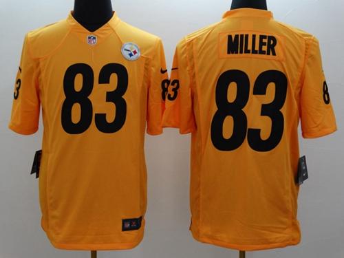  Steelers #83 Heath Miller Gold Men's Stitched NFL Limited Jersey