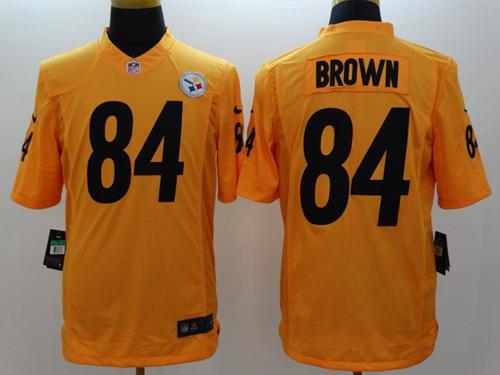  Steelers #84 Antonio Brown Gold Men's Stitched NFL Limited Jersey