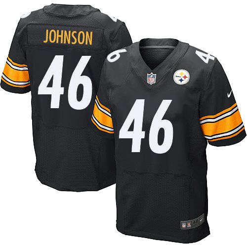  Steelers #46 Will Johnson Black Team Color Men's Stitched NFL Elite Jersey