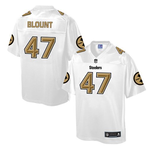  Steelers #47 Mel Blount White Men's NFL Pro Line Fashion Game Jersey