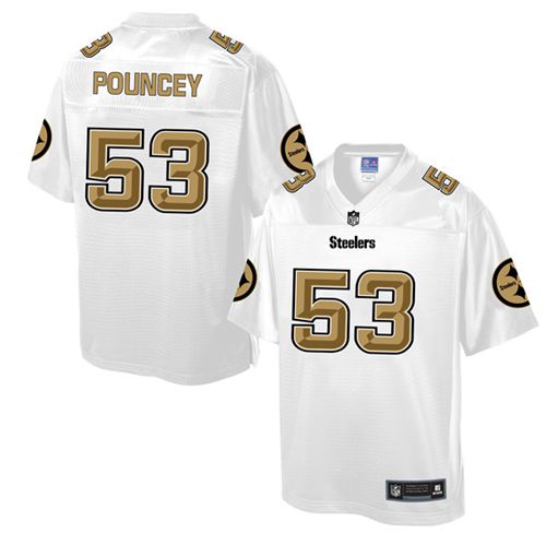  Steelers #53 Maurkice Pouncey White Men's NFL Pro Line Fashion Game Jersey