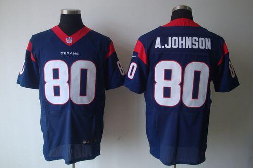  Texans #80 Andre Johnson Navy Blue Team Color Men's Stitched NFL Elite Jersey