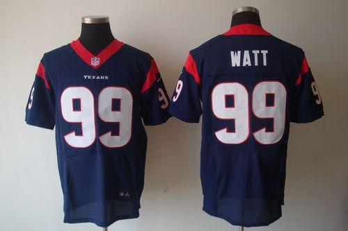  Texans #99 J.J. Watt Navy Blue Team Color Men's Stitched NFL Elite Jersey
