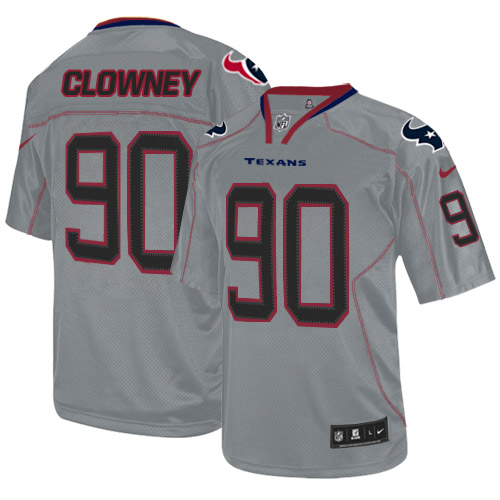  Texans #90 Jadeveon Clowney Lights Out Grey Men's Stitched NFL Elite Jersey