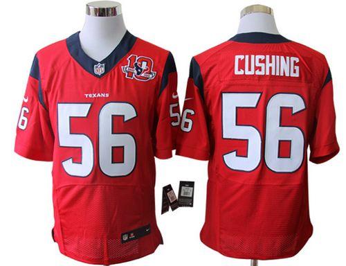  Texans #56 Brian Cushing Red Alternate With 10th Patch Men's Stitched NFL Elite Jersey