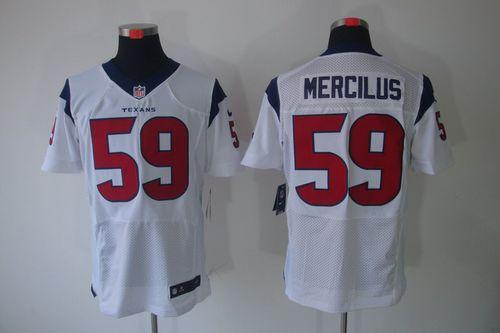  Texans #59 Whitney Mercilus White Men's Stitched NFL Elite Jersey