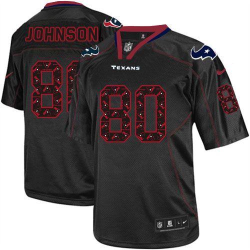  Texans #80 Andre Johnson New Lights Out Black Men's Stitched NFL Elite Jersey
