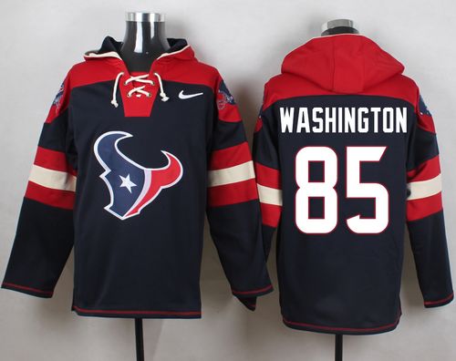  Texans #85 Nate Washington Navy Blue Player Pullover NFL Hoodie