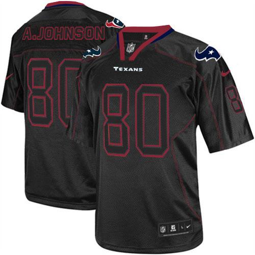  Texans #80 Andre Johnson Lights Out Black Men's Stitched NFL Elite Jersey