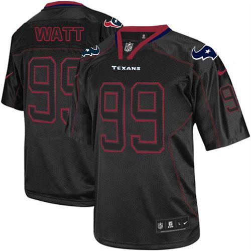  Texans #99 J.J. Watt Lights Out Black Men's Stitched NFL Elite Jersey