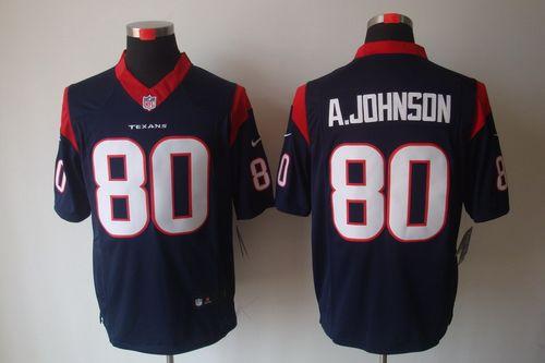 Texans #80 Andre Johnson Navy Blue Team Color Men's Stitched NFL Limited Jersey