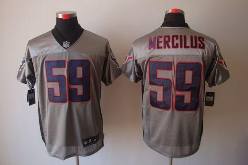  Texans #59 Whitney Mercilus Grey Shadow Men's Stitched NFL Elite Jersey