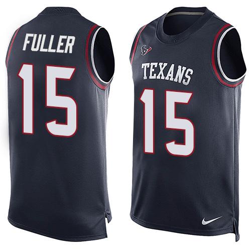 Texans #15 Will Fuller Navy Blue Team Color Men's Stitched NFL Limited Tank Top Jersey