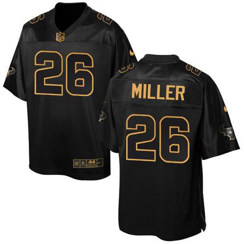  Texans #26 Lamar Miller Black Men's Stitched NFL Elite Pro Line Gold Collection Jersey