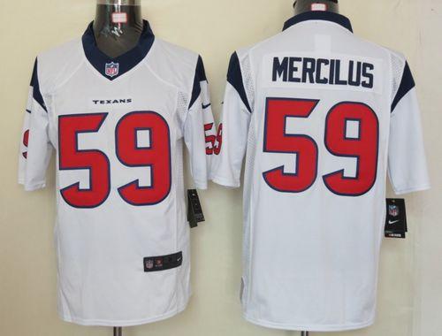 Texans #59 Whitney Mercilus White Men's Stitched NFL Limited Jersey