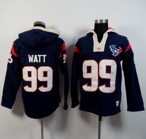 Houston Texans #99 J.J. Watt Navy Blue Player Winning Method Pullover NFL Hoodie