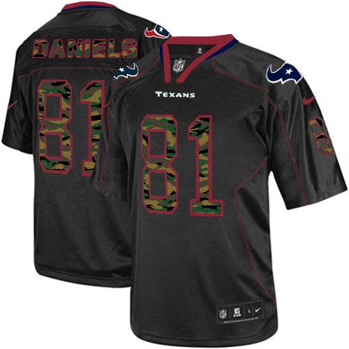  Texans #81 Owen Daniels Black Men's Stitched NFL Elite Camo Fashion Jersey