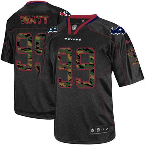  Texans #99 J.J. Watt Black Men's Stitched NFL Elite Camo Fashion Jersey