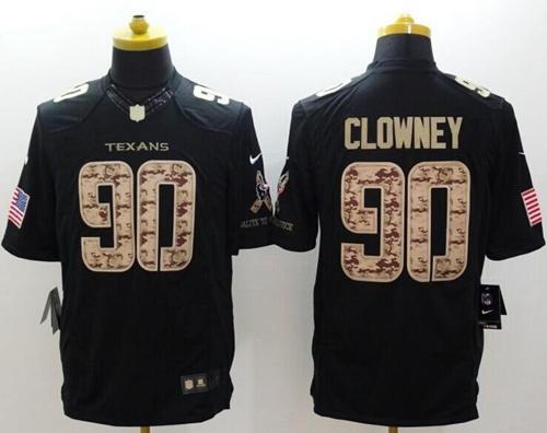  Texans #90 Jadeveon Clowney Black Men's Stitched NFL Limited Salute to Service Jersey
