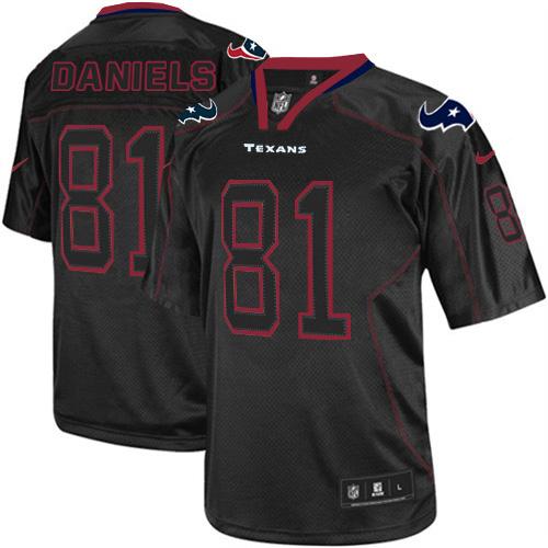  Texans #81 Owen Daniels Lights Out Black Men's Stitched NFL Elite Jersey
