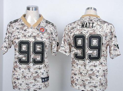  Texans #99 J.J. Watt Camo USMC Men's Stitched NFL Elite Jersey