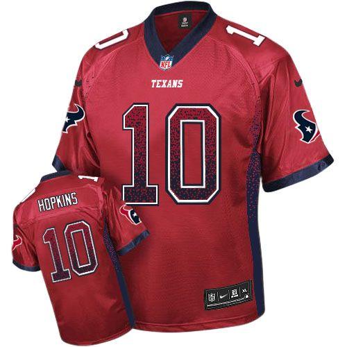  Texans #10 DeAndre Hopkins Red Alternate Men's Stitched NFL Elite Drift Fashion Jersey