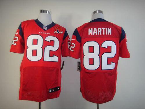  Texans #82 Keshawn Martin Red Alternate With 10th Patch Men's Stitched NFL Elite Jersey