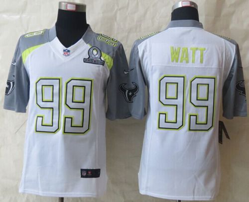  Texans #99 J.J. Watt White Pro Bowl Men's Stitched NFL Elite Team Carter Jersey