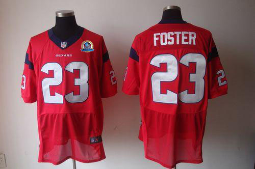  Texans #23 Arian Foster Red Alternate With Hall of Fame 50th Patch Men's Stitched NFL Elite Jersey