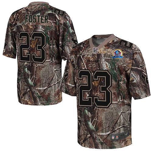  Texans #23 Arian Foster Camo With Hall of Fame 50th Patch Men's Stitched NFL Realtree Elite Jersey