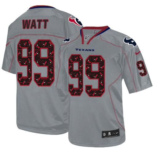  Texans #99 J.J. Watt New Lights Out Grey Men's Stitched NFL Elite Jersey
