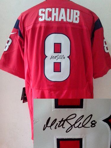  Texans #8 Matt Schaub Red Alternate Men's Stitched NFL Elite Autographed Jersey