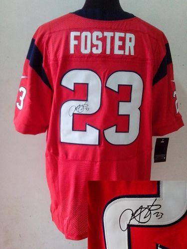  Texans #23 Arian Foster Red Alternate Men's Stitched NFL Elite Autographed Jersey