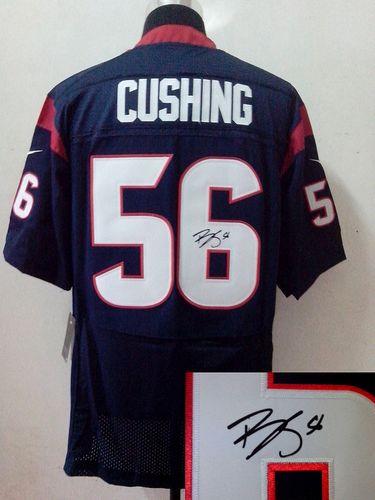  Texans #56 Brian Cushing Navy Blue Team Color Men's Stitched NFL Elite Autographed Jersey
