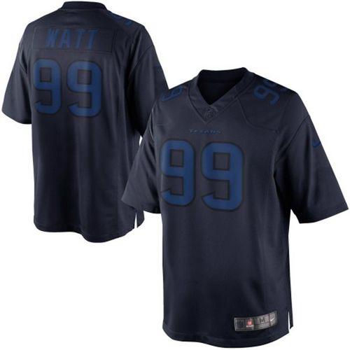  Texans #99 J.J. Watt Navy Blue Men's Stitched NFL Drenched Limited Jersey