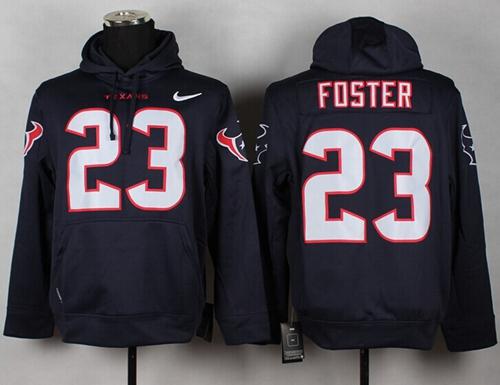 Houston Texans #23 Arian Foster Blue Pullover Hoodie