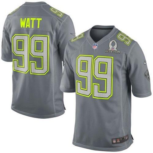  Texans #99 J.J. Watt Grey Pro Bowl Men's Stitched NFL Elite Team Sanders Jersey
