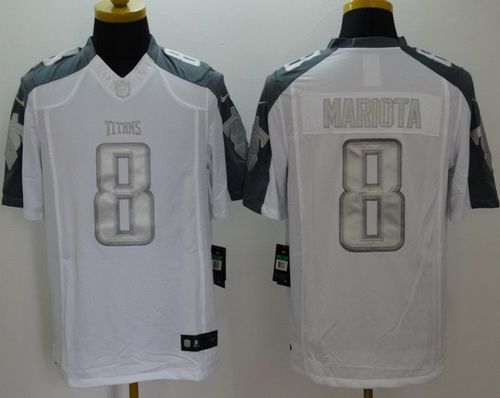  Titans #8 Marcus Mariota White Men's Stitched NFL Limited Platinum Jersey