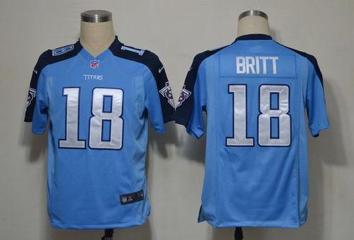  Titans #18 Kenny Britt Light Blue Team Color Men's Stitched NFL Game Jersey