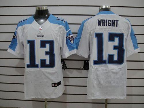  Titans #13 Kendall Wright White Men's Stitched NFL Elite Jersey