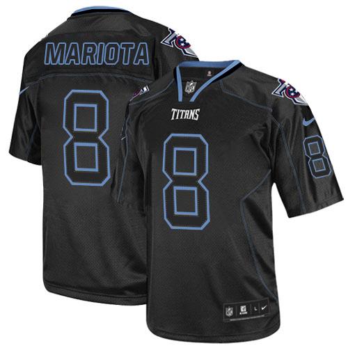  Titans #8 Marcus Mariota Lights Out Black Men's Stitched NFL Elite Jersey