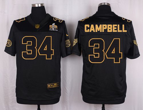  Titans #34 Earl Campbell Black Men's Stitched NFL Elite Pro Line Gold Collection Jersey